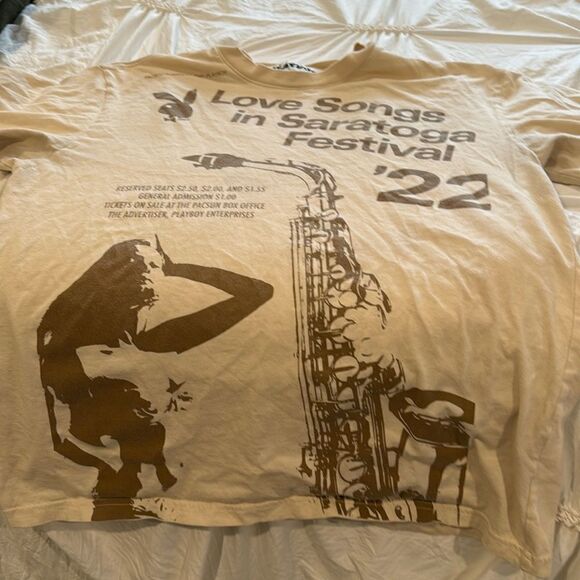 Playboy tan T-shirt size large - Picture 1 of 3